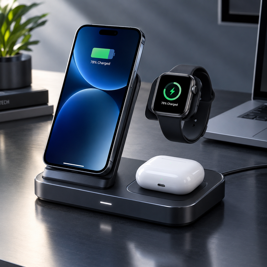 NUVORA ChargeHub™ 3-in-1 Magnetic Wireless Charging Station